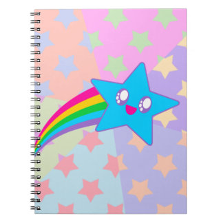 Kawaii Rave Rainbow Stars Notebook