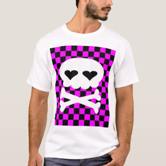 Kawaii Rave Skull Chequerboard T-Shirt