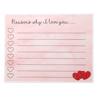 Kawaii reasons i love you cute message notepad