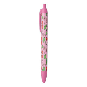 Kawaii Red Cherry Vibes Cute Girly Aesthetic Black Ink Pen