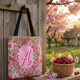 Kawaii Red Cherry Vibes Cute Girly Aesthetic Tote Bag