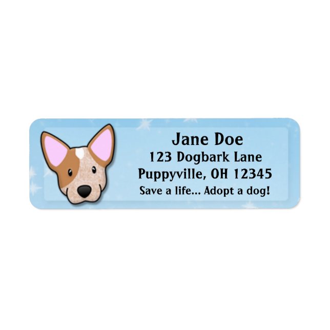 Kawaii Red Heeler Return Address Label (Front)