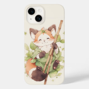Kawaii Red Panda Hold Stick Case-Mate iPhone 14 Case