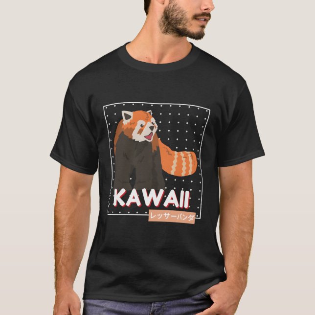 Kawaii Red Panda Otaku Kawaii Anime Japanese Style T-Shirt (Front)