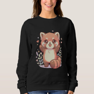 Kawaii Red Panda Paws Hands Up Cute Red Panda Sweatshirt