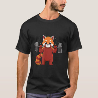 Kawaii Red Panda Weightlifting Fitness Gym T-Shirt