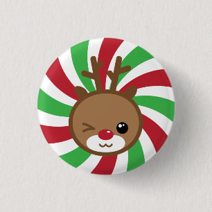 Kawaii Reindeer Button