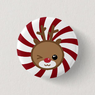 Kawaii Reindeer Button