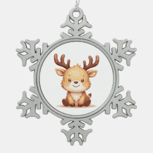 Kawaii Reindeer Christmas Holiday Ornament