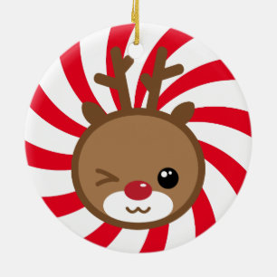 Kawaii Reindeer Christmas Ornament