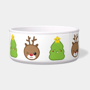 Kawaii Reindeer & Christmas Tree Pet Bowl