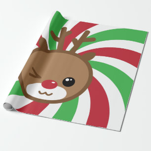 Kawaii Reindeer Gift Wrap