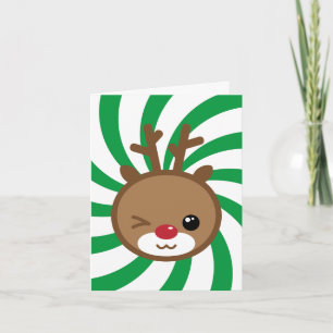 Kawaii Reindeer Greeting Card