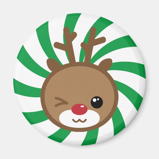 Kawaii Reindeer Magnet (Front)