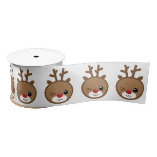 Kawaii Reindeer Satin Ribbon