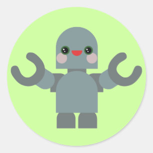 Kawaii Robot Classic Round Sticker