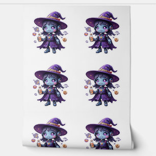 Kawaii Robot Witch Girl Cute Futuristic Witch Home Wallpaper