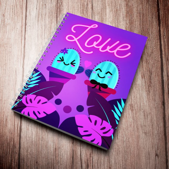 Kawaii Romantic Cactus Spiral Notebook (Creator Uploaded)