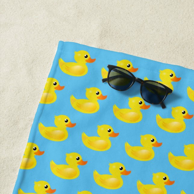 Kawaii Rubber Ducks Beach Towel (In Situ)