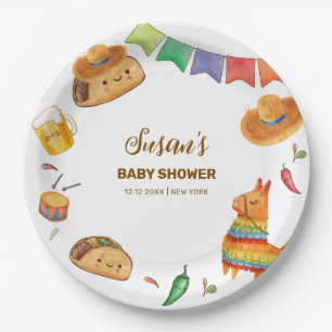 Kawaii Rustic Fiesta Taco Bout A Baby Shower  Paper Plate