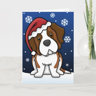 Kawaii Saint Bernard Christmas Card