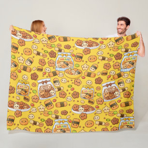 Kawaii Sakura Arare kakimochi Fleece Blanket