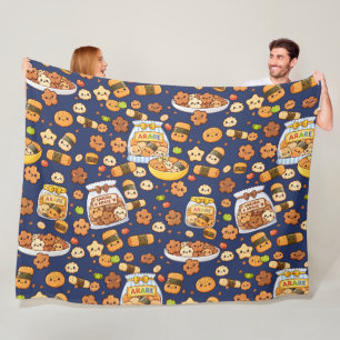 Kawaii Sakura Arare kakimochi Fleece Blanket