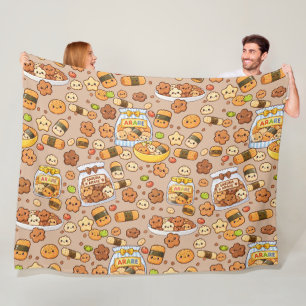 Kawaii Sakura Arare kakimochi Fleece Blanket