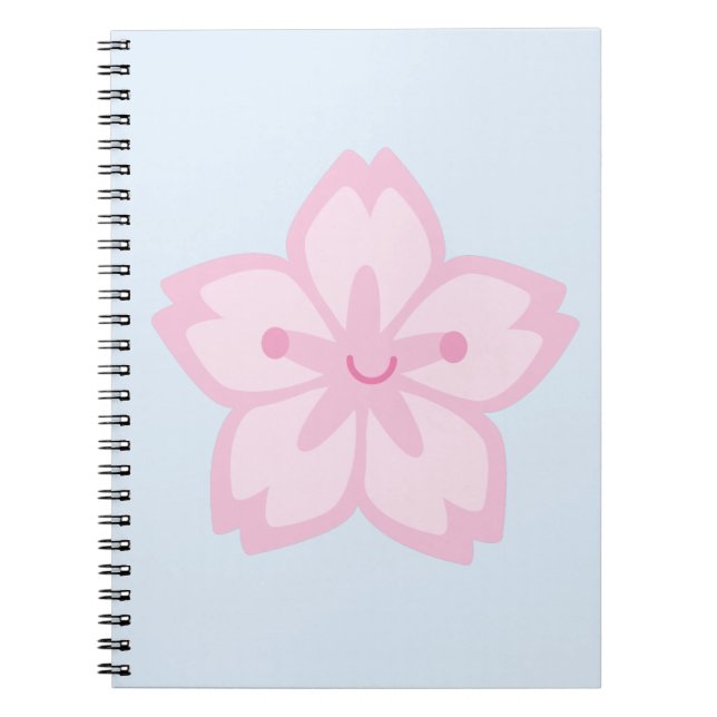 Kawaii Sakura Cherry Blossom Flower Notebook (Front)