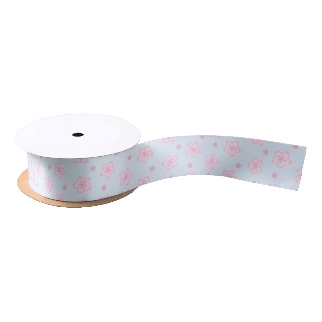 Kawaii Sakura Cherry Blossoms Satin Ribbon (Spool)