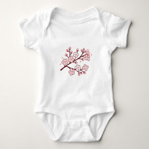 Kawaii sakura flowers baby bodysuit
