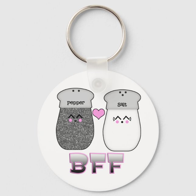 Kawaii Salt n Pepper BFF Key Ring (Front)