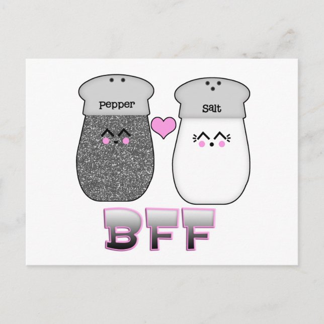 Kawaii Salt n Pepper BFF Postcard (Front)