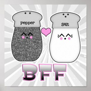 Kawaii Salt n Pepper BFF Poster