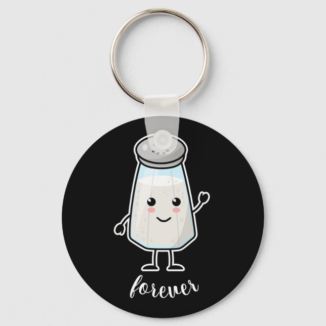 Kawaii Salt Shaker: Forever (love) Key Ring (Front)