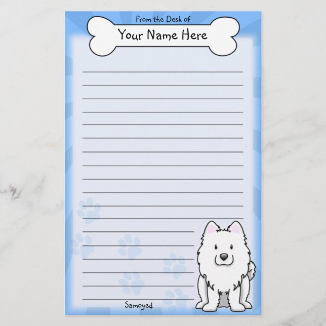 Kawaii Samoyed Stationery (Front)