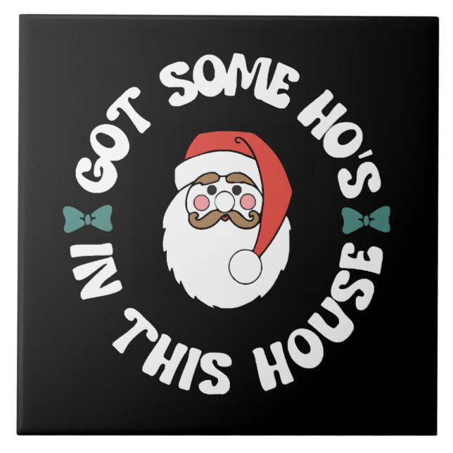 Kawaii Santa  Ceramic Tile (Front)