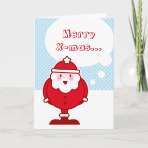 Kawaii Santa Holiday Card