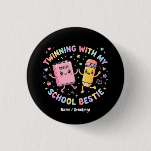 Kawaii School Bestie Twinning Friendship 3 Cm Round Badge