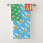 Kawaii Scientist Science Lab Bath Towel Set<br><div class="desc">Kawaii Science Lab featuring a Kawaii magnifying glass,  a Kawaii flask and a Kawaii test tube.</div>