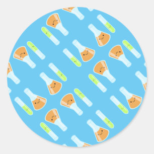 Kawaii Scientist Science Lab Classic Round Sticker