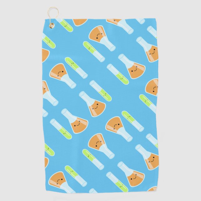 Kawaii Scientist Science Lab Golf Towel (Front)