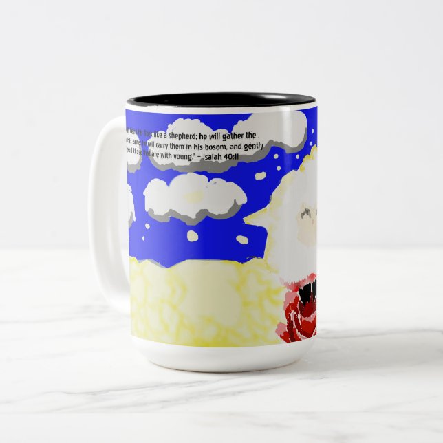 Kawaii sheep  Two-Tone coffee mug (Front Left)