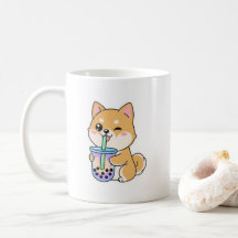 Kawaii Shiba Inu Boba 🐶🧋 – Cute Bubble Tea Dog 