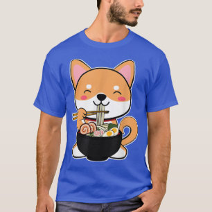 Kawaii Shiba Inu Eating RamenCute Japanese Anime D T-Shirt