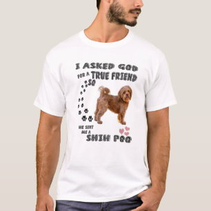 Kawaii Shih Poo Quote Mum, Pooshi Dad Art, Cute Sh T-Shirt