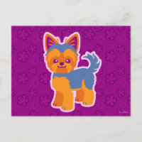 Kawaii Short Hair Yorkie Cartoon Dog