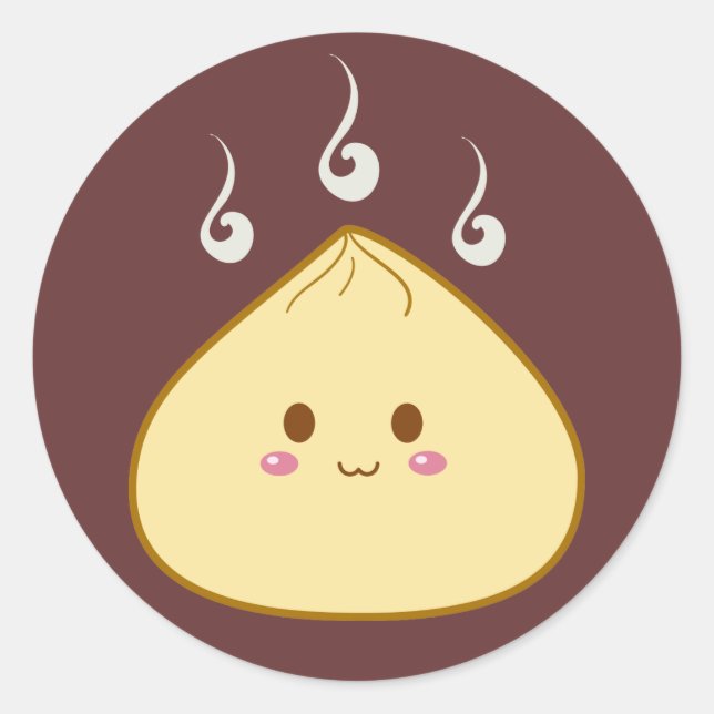 Kawaii "SioPao" Meatbun Classic Round Sticker (Front)
