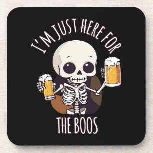 Kawaii Skeleton Halloween Oktoberfest Coaster