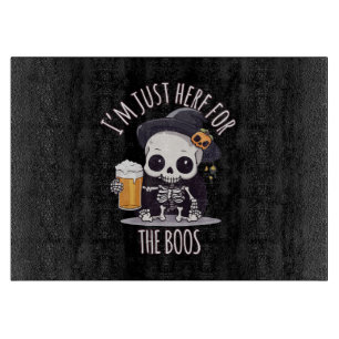 Kawaii Skeleton Halloween Oktoberfest Cutting Board